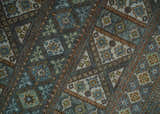 8x10 Fine Hand Knotted Brown and Blue Southwestern Traditional Antique Area Rug | AGR41