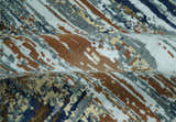 8x10 Fine Hand Knotted Brown Multicolor Modern Abstract Wool and Bamboo Silk Area Rug | AGR19