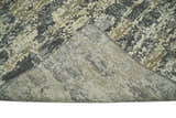 8x10 Fine Hand knotted Charcoal and Beige Traditional Abstract Persian Wool and Bamboo Silk Area Rug | TRDCP628810