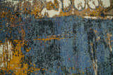 8x10 Fine Hand Knotted Ivory and Blue Modern Abstract Style Antique Wool and Silk Area Rug | TRDCP631810