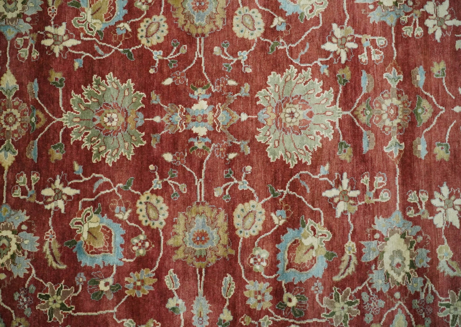 8x10 Fine Hand Knotted Rust and Ivory Traditional Vintage Persian Style Antique Wool Rug | AGR20