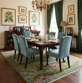 Ready to Ship Green, Blue and Peach Hand Knotted Vibrant Donegal Floral Wool Rug
