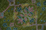 Ready to Ship Green, Blue and Peach Hand Knotted Vibrant Donegal Floral Wool Rug