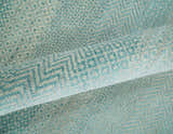 8x10 Hand Knotted Blue and Ivory Modern Geometric Trellis Scandinavian Wool Area Rug | TRDCP931810