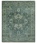 Hand Knotted Ivory, and Shades of Gray Traditional Custom made wool rug