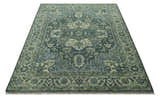 Hand Knotted Ivory, and Shades of Gray Traditional Custom made wool rug