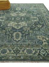 Hand Knotted Ivory, and Shades of Gray Traditional Custom made wool rug