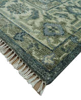 Hand Knotted Ivory, and Shades of Gray Traditional Custom made wool rug