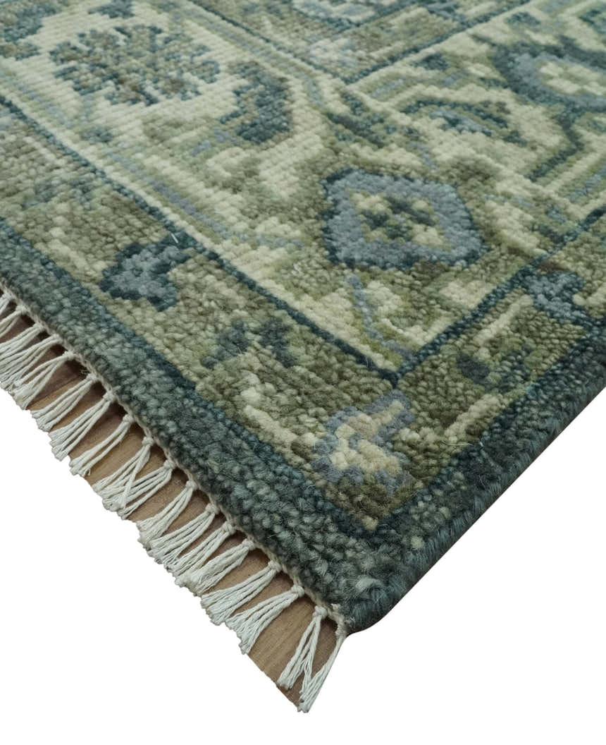 Hand Knotted Ivory, and Shades of Gray Traditional Custom made wool rug