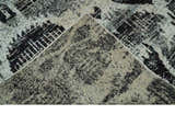 4x6 and 8x10 Hand Knotted Ivory, Charcoal and Brown Antique Persian Style Contemporary Recycled Silk Area Rug | OP46
