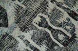 4x6 and 8x10 Hand Knotted Ivory, Charcoal and Brown Antique Persian Style Contemporary Recycled Silk Area Rug | OP46