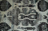 4x6 and 8x10 Hand Knotted Ivory, Charcoal and Brown Antique Persian Style Contemporary Recycled Silk Area Rug | OP46