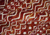 8x10 Hand Knotted Rust, Gold and White Modern Contemporary Southwestern Tribal Trellis Recycled Silk Area Rug