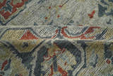 Distressed finished Beige and Brown Traditional Heriz Hand Knotted Wool Area Rug