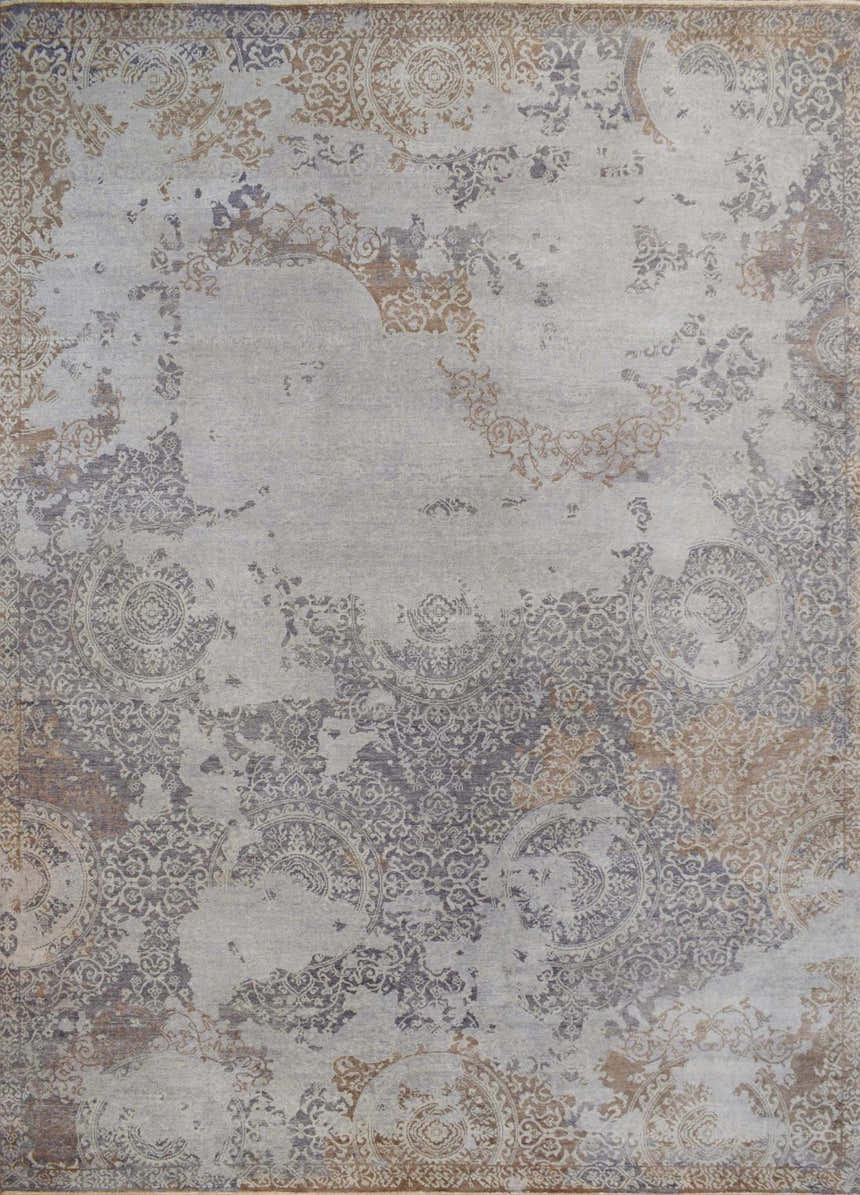 8x10 Rug | Modern Handmade Wool blended viscose Area Rug | TRD1634810