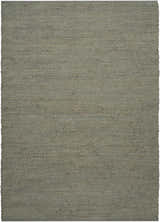 Close-up of the woven texture of the Nourison Natural Jute Sage Farmhouse Area Rug. Muted sage and charcoal tones.