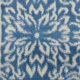 Close-up of Nourison Jubilant Ivory Blue Farmhouse Indoor Area Rug with a floral, medallion-style pattern.