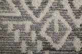 Close-up of the Feizy Asher Gray/White Area Rug showing its distressed transitional pattern and hand-tufted texture. Texture