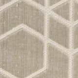 Close up of Nourison Charm Silver Ivory Rug featuring a geometric pattern.