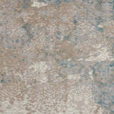 Close-up of Nourison Karma Ivory/Light Blue Vintage rug showing chestnut, ivory, and blue pattern and texture.