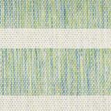Close-up of the woven texture of the Nourison Positano Blue Green Ivory Area Rug with horizontal ivory stripes.