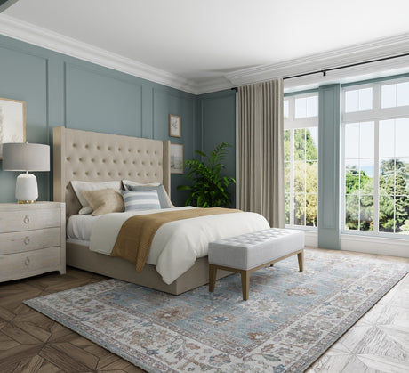 Feizy Dartmouth Transitional Floral & Botanical - Blue/Ivory/Brown Area Rug