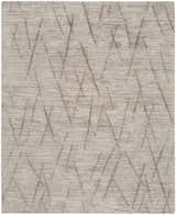 Close-up of the Nourison OCEAN Stone Modern Indoor Area Rug, sandstone color with geometric line pattern.