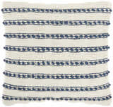 Mina Victory Lifestyle Woven Lines And Dots Navy Indoor Throw Pillow