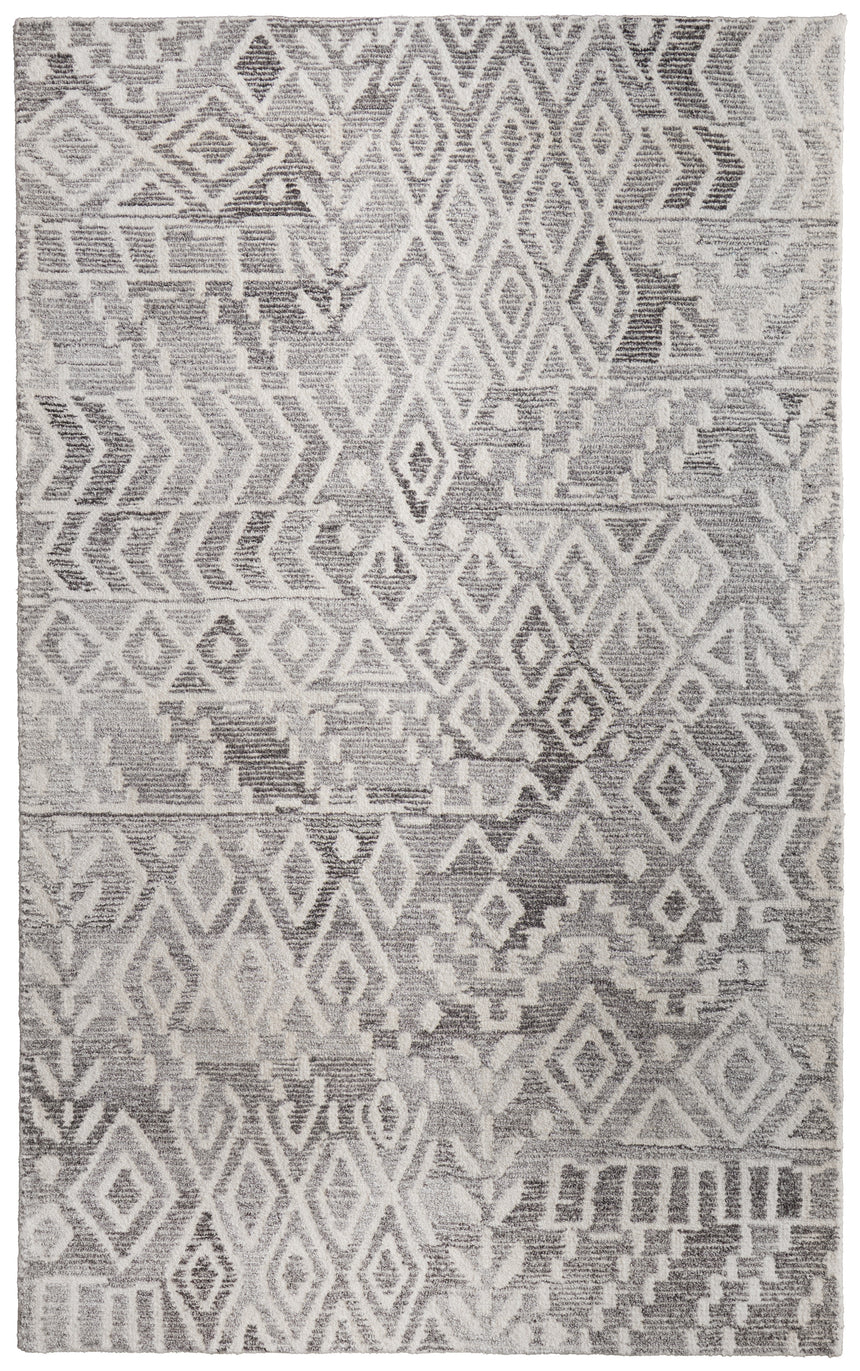 Feizy Asher Transitional Distressed - Gray/White Area Rug - Clearance