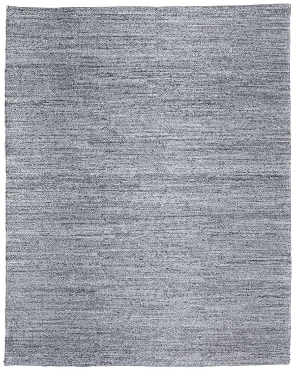 Close-up of the Feizy Finley Area Rug in gray and ivory, showing its hand-knotted texture and solid design. Design-Rectangle-57