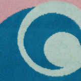 Close-up of the Nourison Grafix Blue Multicolor rug, showing the abstract swirl pattern and soft, textured pile.