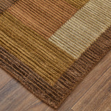 Feizy Keystone Transitional Color Block - Green/Brown/Orange Area Rug - Clearance