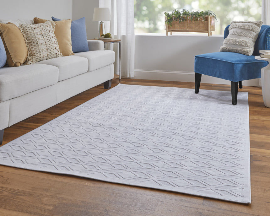 Feizy Saphir Mira Modern Geometric - White Area Rug - Clearance