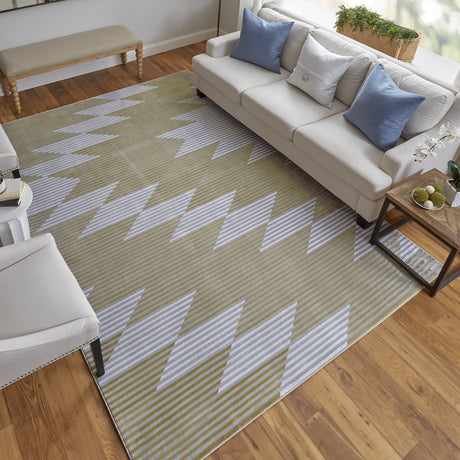 Feizy Marigold Modern Geometric - Gold/Gray/White Area Rug - Clearance