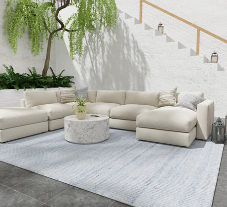 Feizy Limerick Modern Solid - Blue/White Area Rug