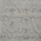 Close-up of the Nourison Opaline Taupe Vintage Area Rug showing floral and vine pattern, soft texture, and neutral ivory color.