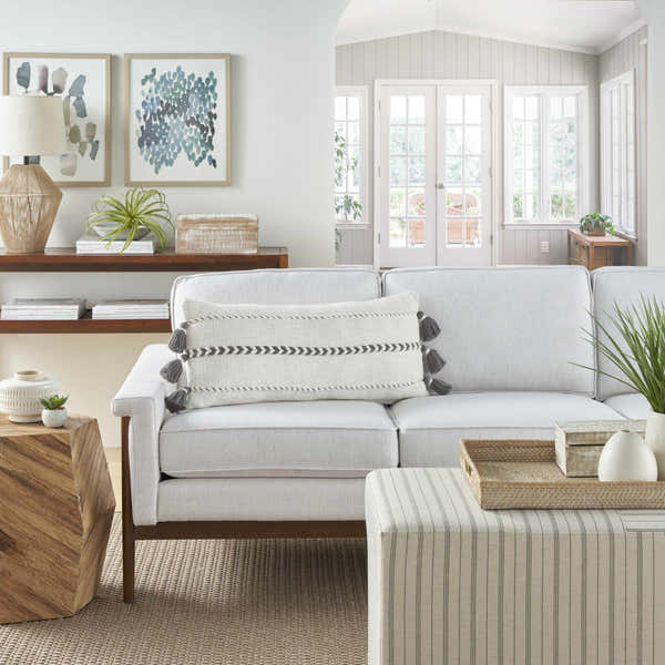 Mina Victory Lifestyle Braided Stripes Tass Grey Indoor Throw Pillow - Clearance