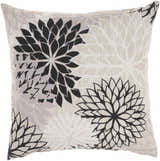 Mina Victory Aloha Indoor/Outdoor Black White Throw Pillow