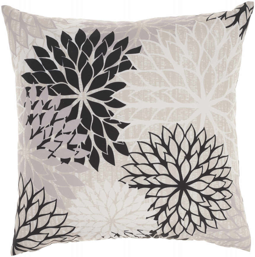Mina Victory Aloha Indoor/Outdoor Black White Throw Pillow