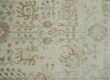9x12 Fine Hand Knotted Beige and Brown Traditional Vintage Persian Style Antique Wool and Silk Rug | AGR46