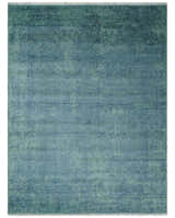 9x12 Fine Hand Knotted Blue and Teal Traditional Vintage Persian Style Antique Wool Rug | AGR33