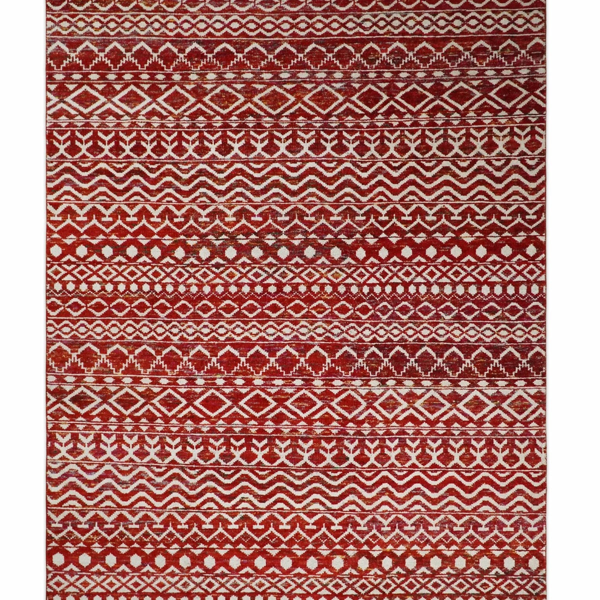 4x6 and 9x12 Hand Knotted Rust and White Modern Contemporary Southwest ...
