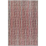 Close-up of the Dalyn Amador AA1 Blush Area Rug. Farmhouse style rug with beige, blush pink, and burgundy vertical stripes.