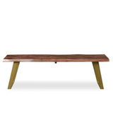 Sheesham Live Edge Gold Legs Bench