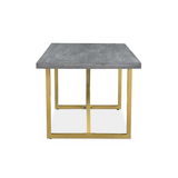 Raven Grey Mango Wood Dining Table With Gold Iron Legs