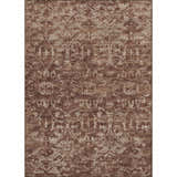 Close-up of the Dalyn Aberdeen AB1 Mink Washable Area Rug. Features a traditional, distressed pattern in mink, brown, and taupe.