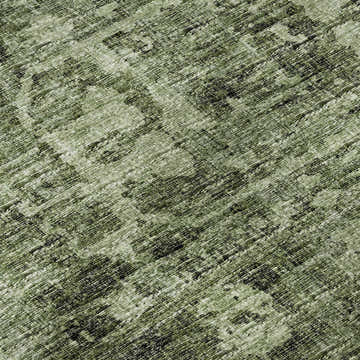 Close-up of Dalyn Aberdeen AB2 Cactus rug. Green, taupe, and cactus hues with a textured, machine-made design.