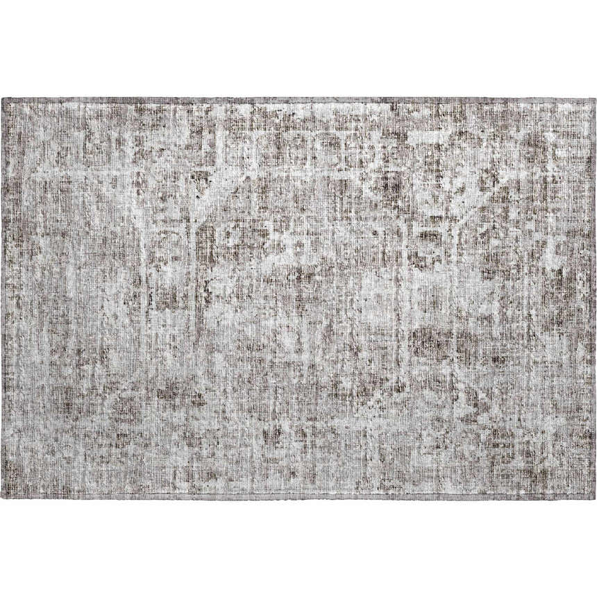 Close-up of the Dalyn Aberdeen AB2 Coffee Washable Area Rug, featuring a traditional coffee and taupe pattern.