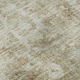Close-up of the Dalyn Aberdeen AB2 Driftwood Washable Area Rug. Features a gray, ivory, and taupe textured pattern.