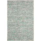 Close-up of the Dalyn Arcata AC1 Aruba Area Rug, a hand-loomed rug with aqua, teal, and olive horizontal stripes.